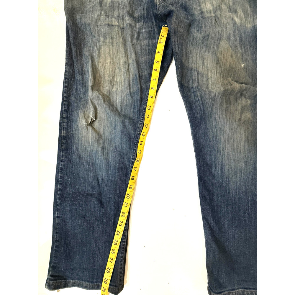 Wrangler Jeans Mens 36x30‎ Relaxed Fit Bootcut Denim Distressed Faded Western - Picture 8 of 9